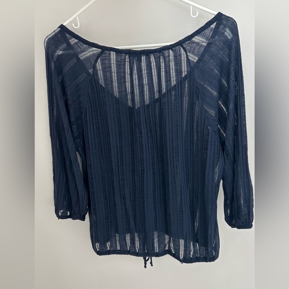 Max and Mia Blue Mesh Long Sleeve - Picture 2 of 3